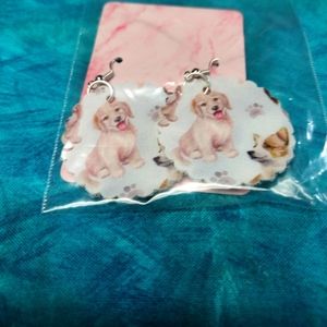 Doggie Earrings round doggie faux leather earrings